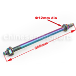 Length 260mm Axleï¼ŒDiameter 12mm Front Axle for KYMCO125
