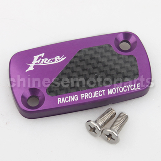CNC Alloy Aluminium Brake Master Cylinder Reservoir Cap Cover Purple with Carbon Sticker for HONDA DIO50 ZX50 GY6-125