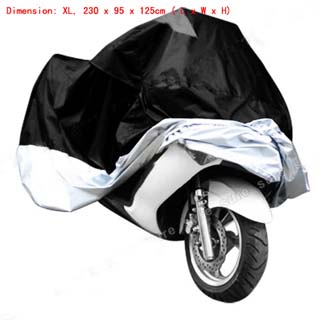 Black Motorcycle Motorbike Waterproof Cover Rain Protection Breathable XL Large