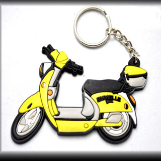 Soft Rubber Motorcycle Keychain Yellow For Scooters 01
