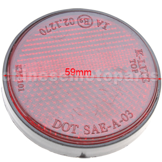 Red MOTORCYCLE REFLECTOR DIRT BIKE SCOOTER QUAD REAR REFLECTOR ROUND LICENSE PLATE