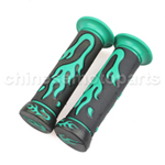 Green Flame Hand Grips 7/8" For Kawasaki KLX KX KL 110 125 140 250 300 450 650