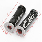 7/8" 22mm Flame Rubber Handle Bar Hand Grips For Honda Yamaha Kawasaki Suzuki