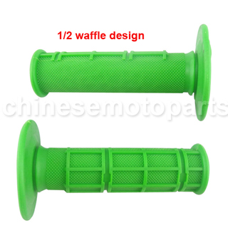 Hand Grip Handlebar Hand Throttle Grips Rubber Universal Grip 7/8\" 22mm (Left)Green