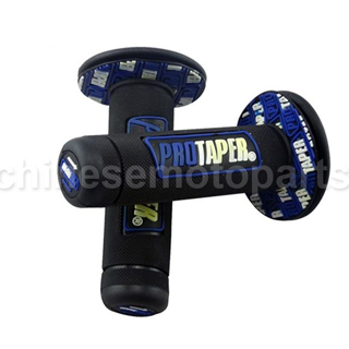 New Rubber Hand Grips Handlebar Motorcycle Black & Blue Street Bike Dirty Snow