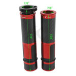 Red 7/8" Carbon Fiber Handlebar Hand Grips For Honda CBR600 F3 F4 F5