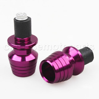 Motorcycle Goblet CNC Aluminum Handlebar Grips Bar Ends Slider Purple Plug 7/8\"