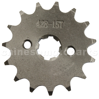 428 15-Tooth 17mm Engine Sprocket for 50cc-125cc ATV, Dirt Bike & Go Kart