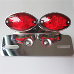 New Motorcycle Chrome License Plate Bracket Holder Brake Running Led Tail Light