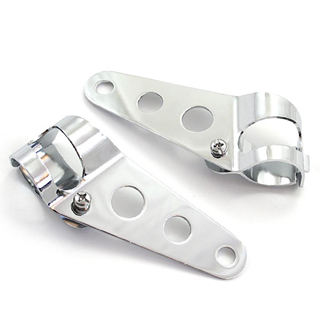 Motorcycle Chrome Head Light Bracket Fork Mount Universal BSA Bobber Chopper Bike