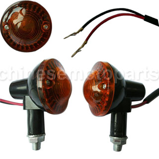 2pcs Universal Motorcycle Motorbike Indicator Rear Turn Signal Light Red Front