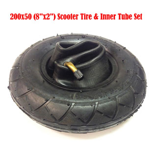 200x50 (8\"x2\") Scooter Tire & Inner Tube Set for Bladez Mongoose electric gas
