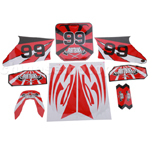 Decals for 50-125 Dirtbike-Red No.99